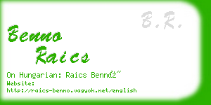 benno raics business card